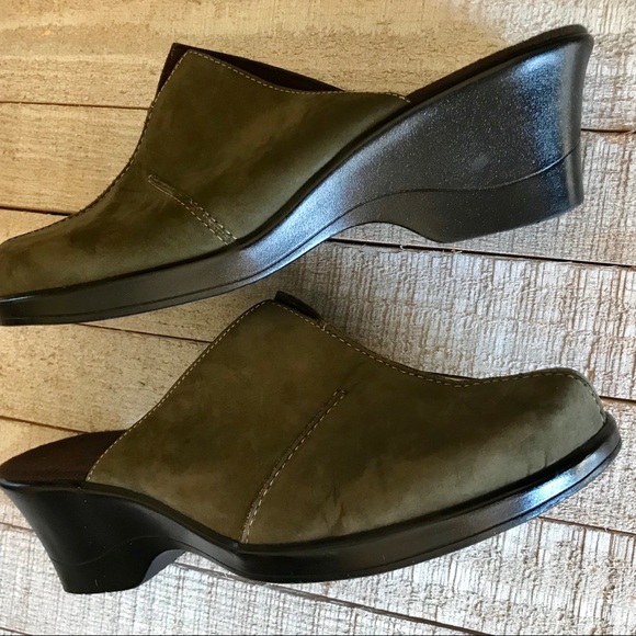 olive green mules
